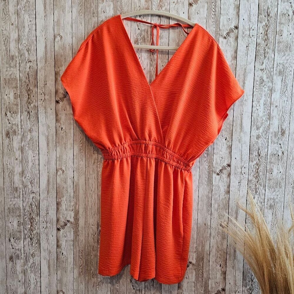Women's Emma & Michele Orange Romper Size S NWOT
